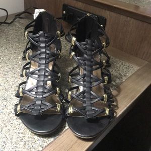 Madden Girl black wedge sandal.